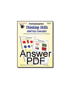 PreKindergarten Thinking Skills & Key Concepts: Answer PDF